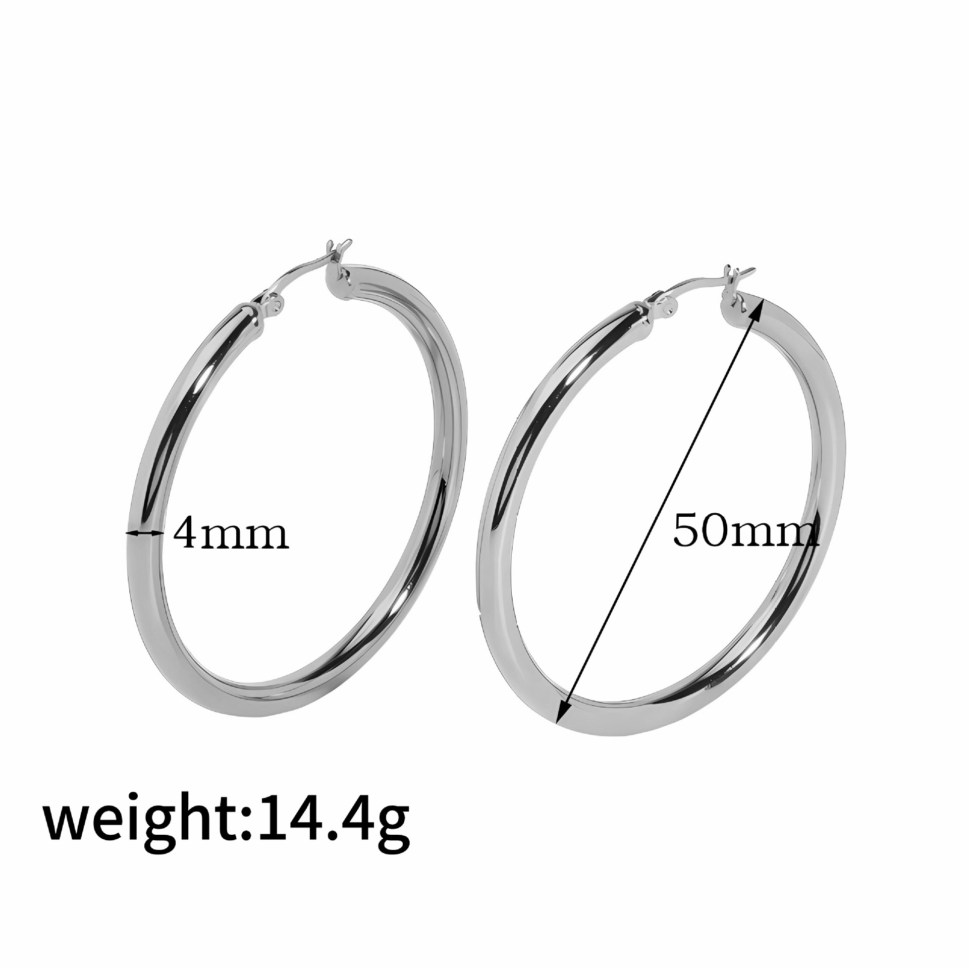 1 Pair Daily Geometric Stainless Steel 18K Gold Plated Women's Hoop Earrings h5 Picture2